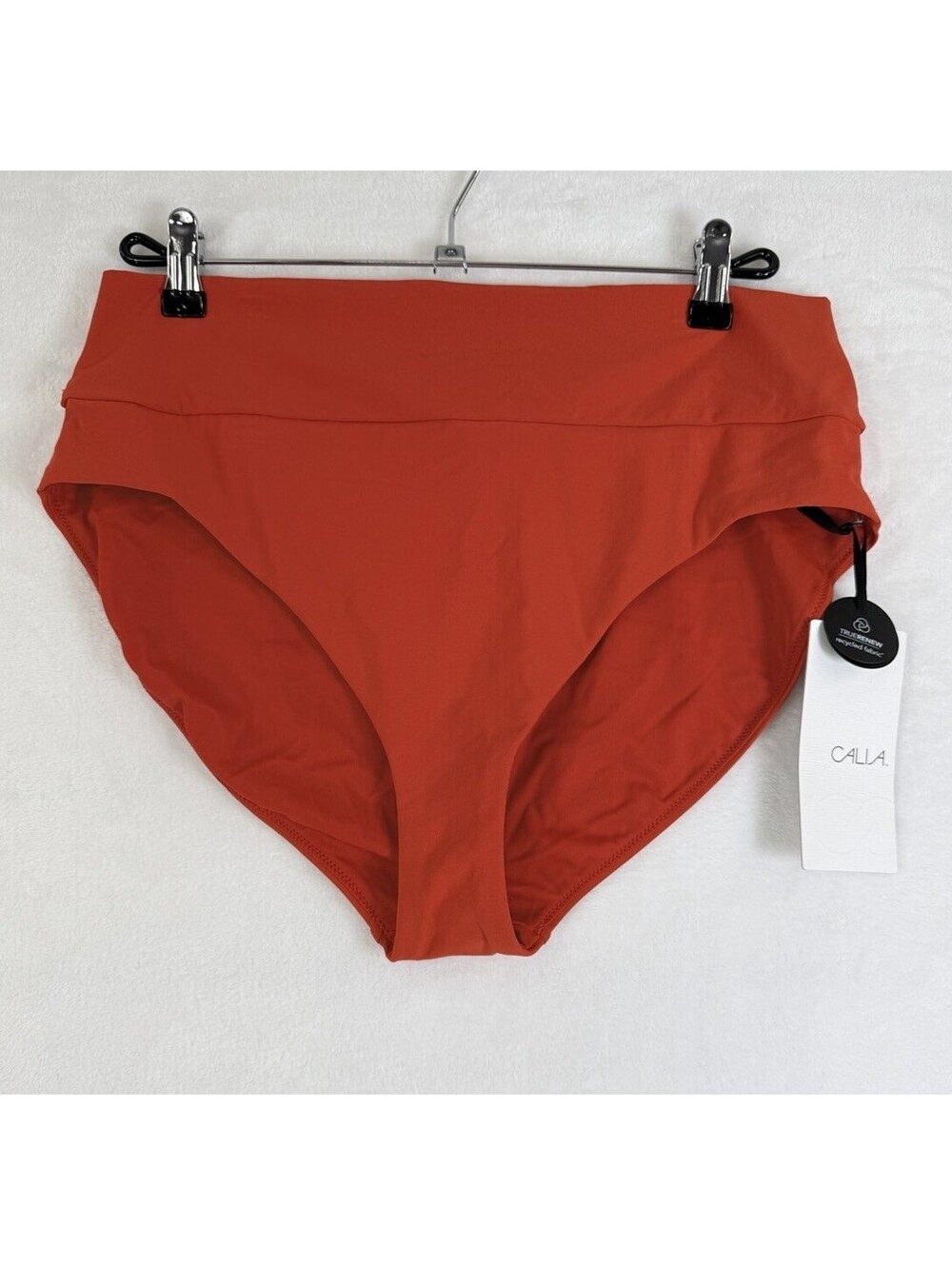 Calia Swim Bottom Large Red High Rise Wide Band Womens Tankini Swimwear New NWT